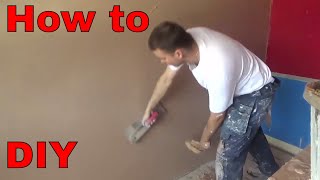 HOW TO PLASTER A WALL diy [upl. by Moynahan]