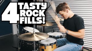 4 Tasty Rock Fills Drum Lesson [upl. by Kenney]