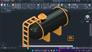 AutoCAD 2025 Membuat Tangki  4K 60fps [upl. by Neddie]