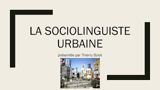 Analyse de la sociolinguistique urbaine présentée par Thierry Bulot [upl. by Eimmij]