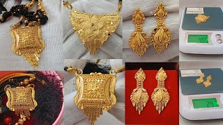 Light Weight Gold Pendant With Price  Gold Mangalsutra Pendant Designs [upl. by Nnaeiram]