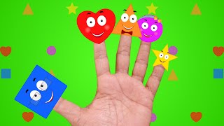 Shapes Finger Family  Nursery Rhymes [upl. by Elkcim]