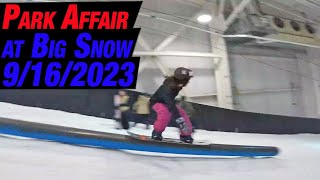 Park Affair Snowboard Camp 2023 at Big Snow in the American Dream Mall Snowboarding indoors in Sept [upl. by Walt]