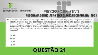 Q21  PROITEC  IFRN 2023 [upl. by Nerahs107]