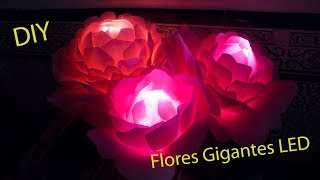 Lámpara flores gigantes LED DIY  Hazlo tú mismo [upl. by Anaihsat]