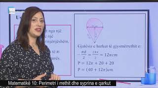 Matematikë 10  Perimetri i rrethit dhe syprina e qarkut [upl. by Lesnah443]