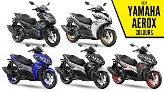 2024 Yamaha AeroX 155 Colors – All Options – Images  AUTOBICS [upl. by Sisak]