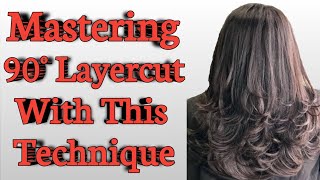 90 Degree Layered HaircutHow to Cut Step LayercutAdvance LayersARichHairCraft [upl. by Sylirama398]