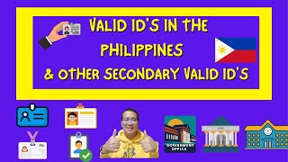 Valid Ids in the Philippines 14 PrimaryValid Ids amp 14 Secondary Valid Ids Prof Allan [upl. by Aicenod]