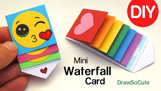 How to Make a mini WATERFALL CARD  DIY Fun Easy Craft [upl. by Pylle]