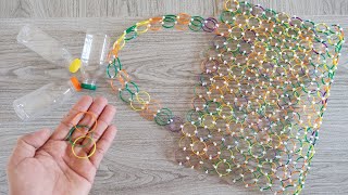 MAKING HANDBAG FROM PLASTIC BOTTLE CAP  The Most Amazing Handmade Plastic Craft  DIY Arts amp Crafts [upl. by Tavia]