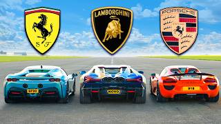 Lamborghini Revuelto vs Ferrari SF90 vs Porsche 918 CORRIDA DE ARRANCADA [upl. by Conard414]