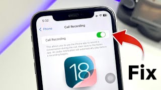 iOS 18 Call Recording Feature not Working  How to Enable Call Recording on iPhone XS XR 11 1213 [upl. by Laet]