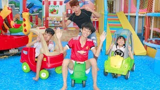 Kids Drive Wheelbarrow amp Trolley Toys Indoor Playground ABC SONG w Song for Childrens [upl. by Ecnar688]