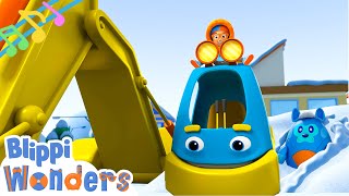 Nonstop Snowy Excavator Song 15 Min Loop  BLIPPI  Educational Songs For Kids [upl. by Enahc]