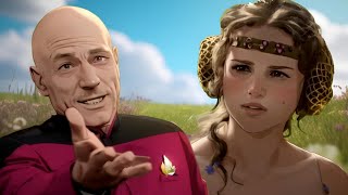 JeanLuc Picard meets Padmé Amidala Star WarsStar Trek crossover [upl. by Magen752]