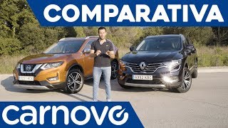 Nissan XTrail 2018 vs Renault Koleos  SUV  Comparativa  Review  Test en español  Carnovo [upl. by Amikahs806]