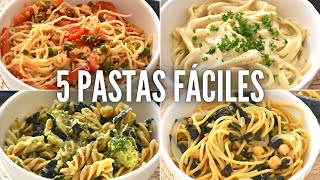 5 Pastas Fáciles Saludables y Sabrosonas 🍝  VIDA VEGANA [upl. by Doretta774]