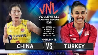 CHINA vs TURKEY  HIGHLIGHTS  Womens VNL 2019 [upl. by Attenyl]