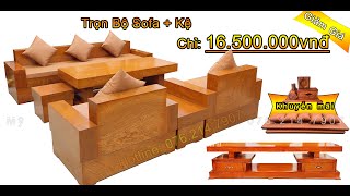 Sofa phòng khách gỗ hương Giá trực tiếp tại xưởng 12500000đ [upl. by Anahsat]