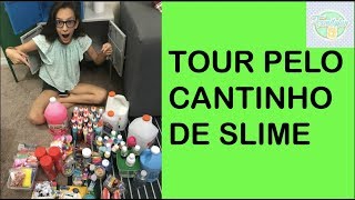 TOUR PELO MEU CANTINHO DE SLIME  SLIME ROOM TOUR FAMILY FUN 5 [upl. by Ortiz]