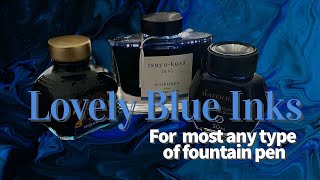 Pilot Iroshizuku tsukukusa  Diamine majestic blue  and Waterman mysterious blue [upl. by Aicelet946]