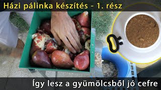 pálinkafőzés 1 rész  gyümölcs cefre készítés [upl. by Featherstone]