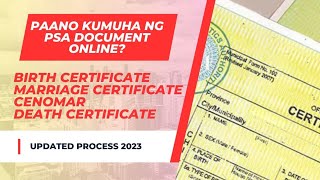 PAANO KUMUHA NG PSA BIRTH CERTIFICATE CENOMAR MARRIAGE CERTIFICATE AT CENOMAR ONLINE  2023 [upl. by Wendelin]