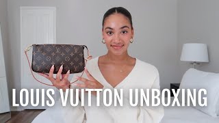 LOUIS VUITTON POCHETTE ACCESSOIRES UNBOXING amp REVIEW [upl. by Navoj785]