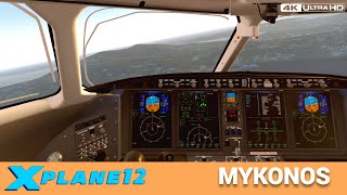 MYKONOS GREECE CHALLENGER 300 Landing  X Plane 12 [upl. by Itsud]