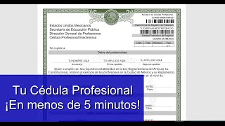 ⚠️Tutorial Cómo tramitar mi cédula profesional ¡EN MENOS DE 5 MINUTOS ✅ ONLINE [upl. by Neeven]