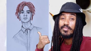 how to draw a girl dreadlocks hair woman drawing [upl. by Viking312]