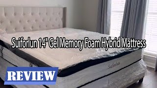 Suiforlun 14quot Gel Memory Foam Hybrid Mattress Review  Comfort and a good nights sleep [upl. by Rothstein]