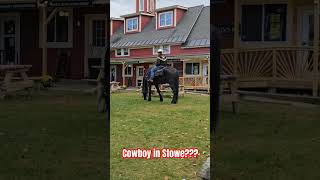 So I was walking through Stowe Vermont and this Cowboy rides by [upl. by Jerrylee]