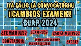 CONVOCATORIA BUAP 2024  ¡CAMBIARON LOS TEMARIOS [upl. by Airdnekal735]