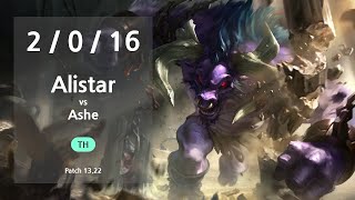 Alistar Support vs Ashe  TH Diamond II Patch 1322 [upl. by Aneladgam]