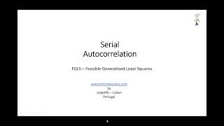 Econometrics Serial Autocorrelation FGLS CochraneOrcutt PraisWinsten english [upl. by Leur]