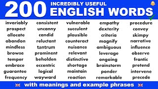 Learn 200 INCREDIBLY USEFUL English Vocabulary Words Meanings  Phrases  Improve English Fluency [upl. by Maible]