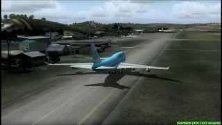 FS2004 KLM 747 400 landing  TNCC Curaçao Plesman Airport [upl. by Firman231]