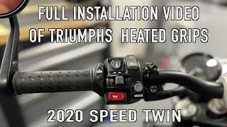 Triumph 2020 Speed Twin Complete heated grips Installation  Grab a cuppa [upl. by Ayna]