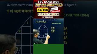 🔥COUNTING TRIANGLES  REASONING BY ROHIT SIR shorts ssc sscmts sscgd rrbntpc radianmensa [upl. by Timus]