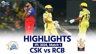 CSK vs RCB IPL 2024 Match Highlights Chennai Super Kings vs Royal Challengers Bangalore Today Match [upl. by Anilet878]