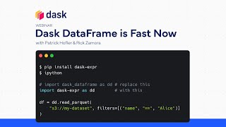 Dask DataFrame is Fast Now [upl. by Htieh]