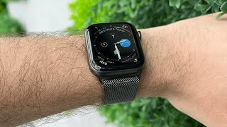 Official Graphite Milanese Loop Apple Watch Band Unboxing amp Review [upl. by Alcus]