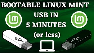 HOW TO CREATE A LINUX MINT BOOTABLE USB DRIVE IN 2023  INSTALL LINUX MINT FREE  5 MINUTE TUTORIAL [upl. by Rahab]