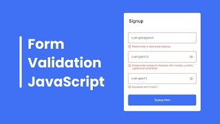 How to Validate Email and Password in HTML CSS amp JavaScript  Form Validation [upl. by O'Gowan]