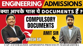 DOCUMENTS REQUIRED FOR ENGINEERING ADMISSIONS COUNSELING IN MAHARASHTRA  MHTCET 2024  DINESH SIR [upl. by Robena564]