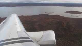 First Air B737200C CFNVK Takeoff from Kuujjuaq Canada  Window View [upl. by Winnick613]