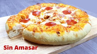 Cómo Hacer Masa de Pizza Sin Amasar  Con Harina Común shorts 038 [upl. by Aletta17]