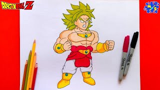 How to Draw Legendary Super Saiyan Broly Step by Step  Dragon Ball Z Broly [upl. by Neumann]